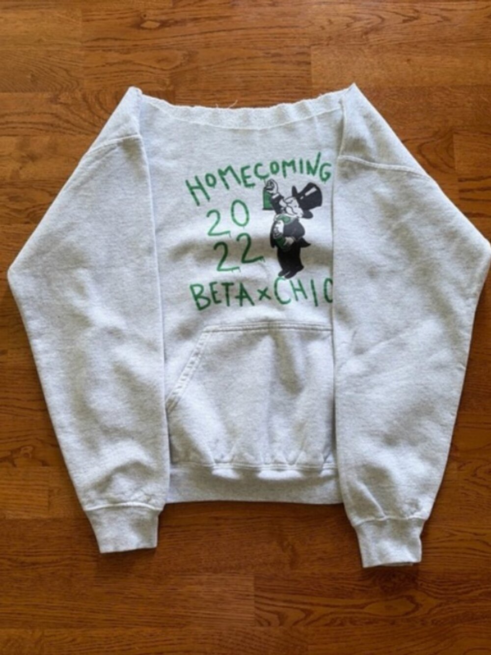 IU Homecoming Chi Omega x Beta Theta Pi Sweatshirt M Pullover Pocket Gray 2022